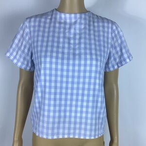 ABCHICBYAB Blue Gingham Checked Top S